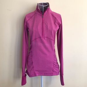 Lululemon Pink Striped Workout Zip Pullover